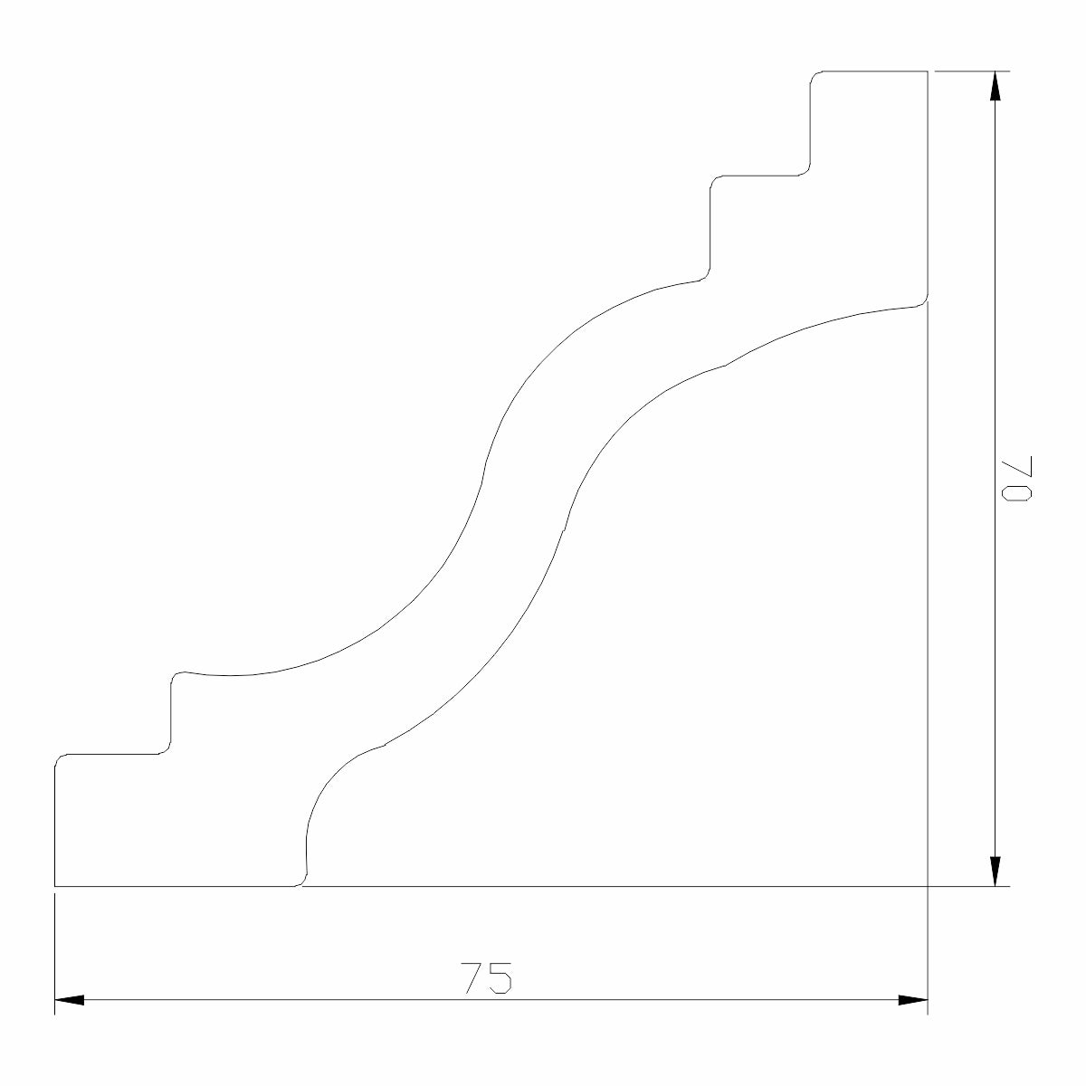 Set 5 plinte decorative, polimer rigid, Naimeed D6697, Alb, 2300x120x15mm
