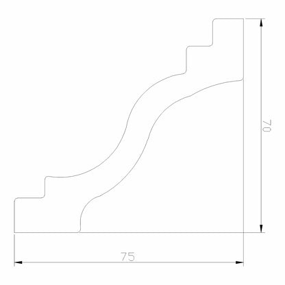 Set 5 plinte decorative, polimer rigid, Naimeed D6697, Alb, 2300x120x15mm