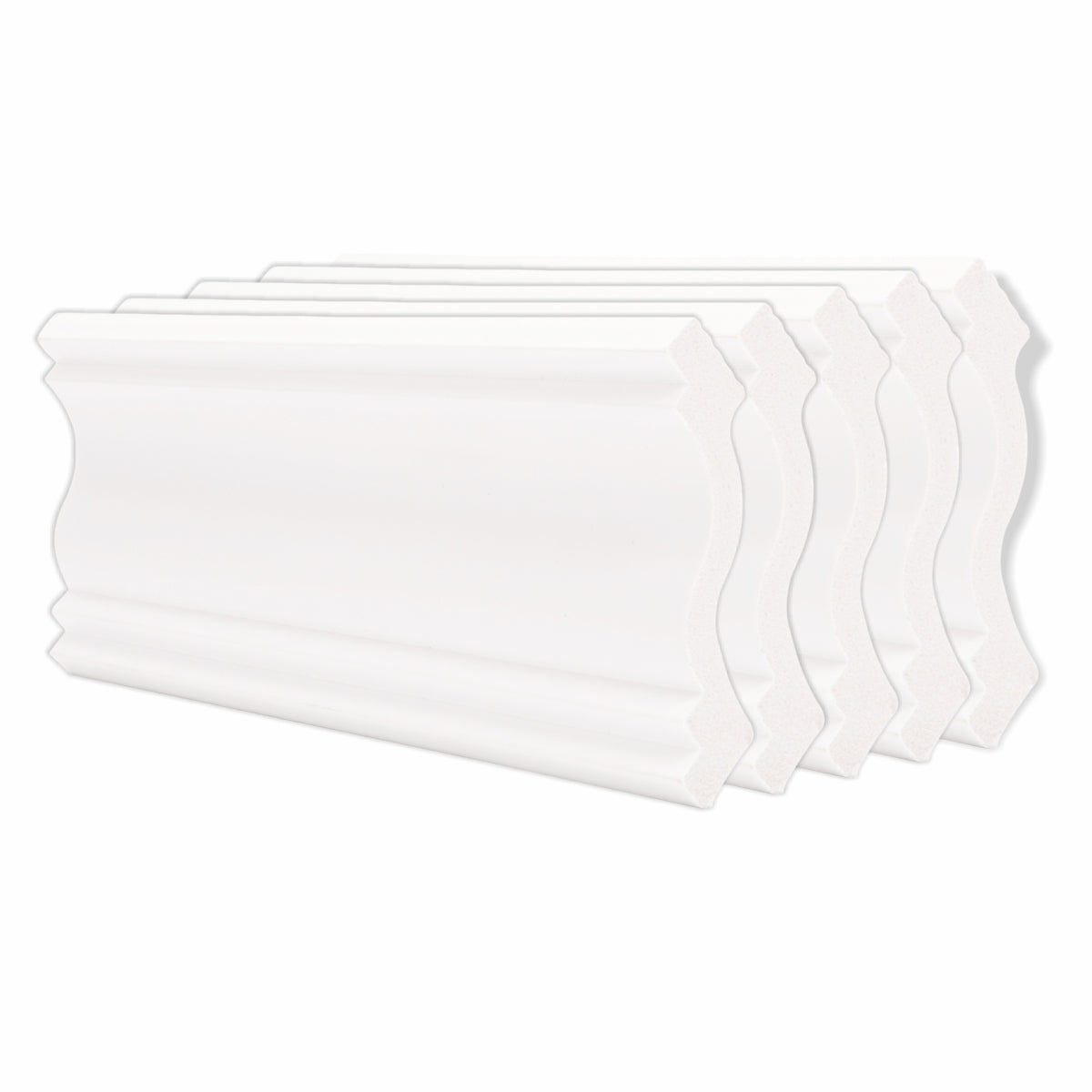 Set 5 plinte decorative, polimer rigid, Naimeed D6697, Alb, 2300x120x15mm