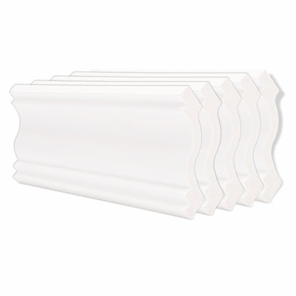 Set 5 plinte decorative, polimer rigid, Naimeed D6697, Alb, 2300x120x15mm