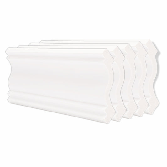 Set 5 plinte decorative, polimer rigid, Naimeed D6697, Alb, 2300x120x15mm