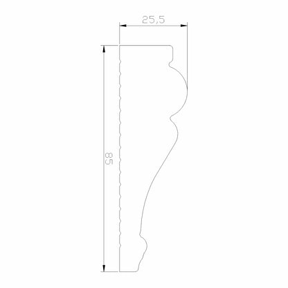 Set 5 plinte decorative, polimer rigid, Naimeed D6698, Alb, 2300x85x25mm