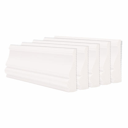 Set 5 plinte decorative, polimer rigid, Naimeed D6698, Alb, 2300x85x25mm