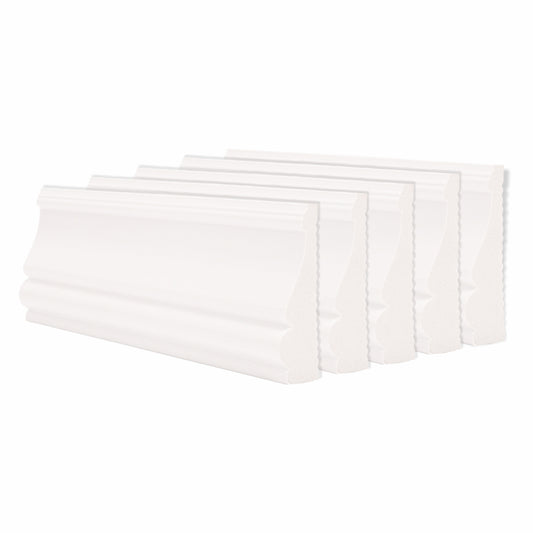 Set 5 plinte decorative, polimer rigid, Naimeed D6698, Alb, 2300x85x25mm