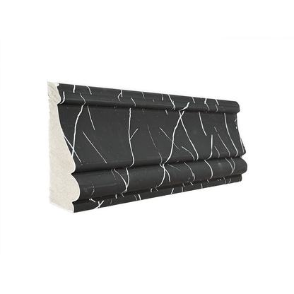 Plintă decorativă, polimer rigid, Naimeed D6698NEGRU, Alb, 230 × 8.5 × 2,35 cm