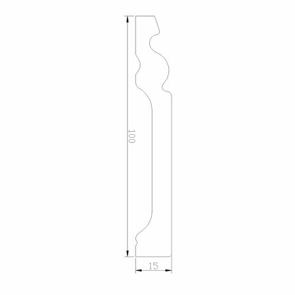 Set 5 plinte decorative, polimer rigid, Naimeed D6699, Alb, 2300x100x15mm