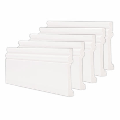 Set 5 plinte decorative, polimer rigid, Naimeed D6699, Alb, 2300x100x15mm