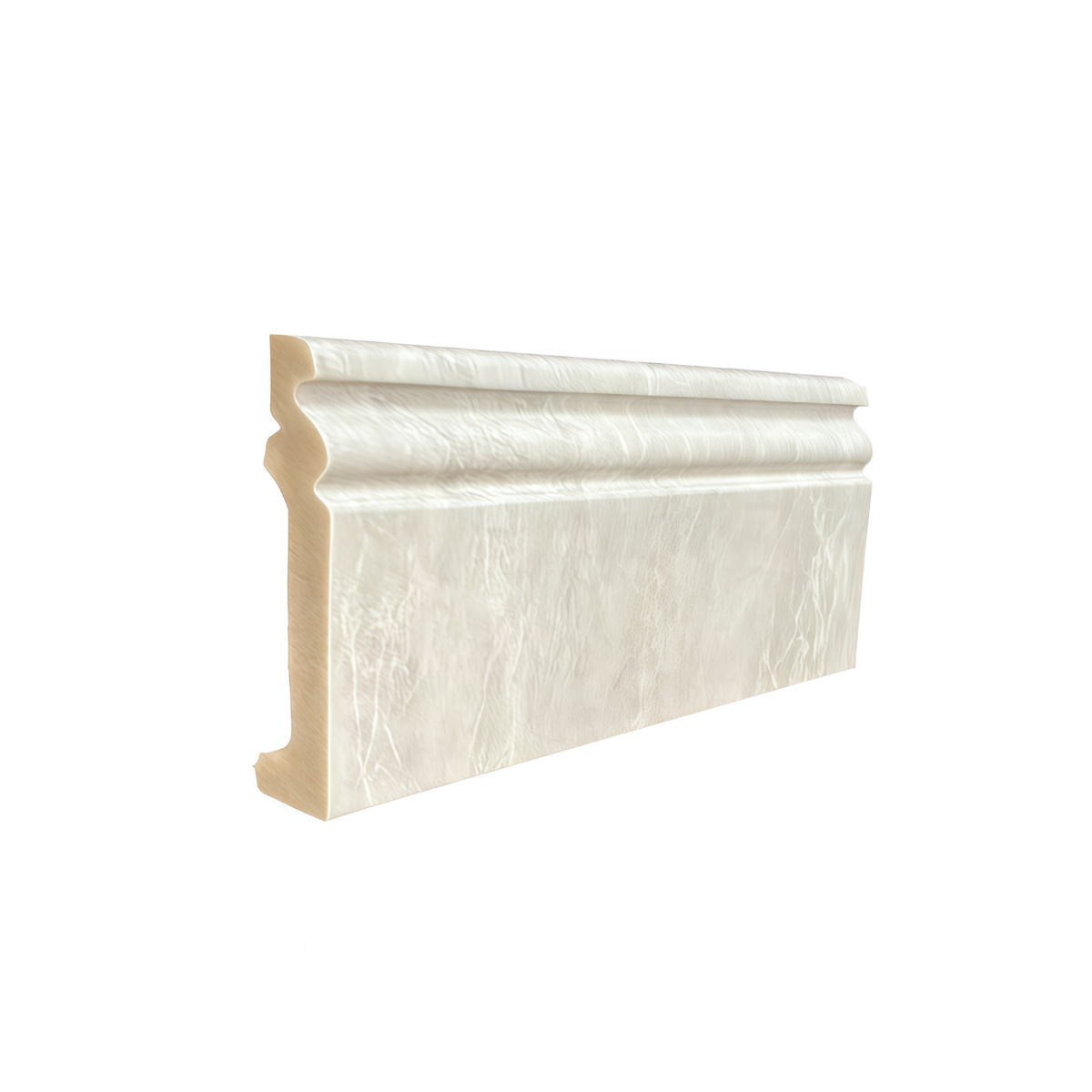 Plintă decorativă, polimer rigid, Naimeed D6699ALB, Alb, 230 × 10 × 1.5 cm