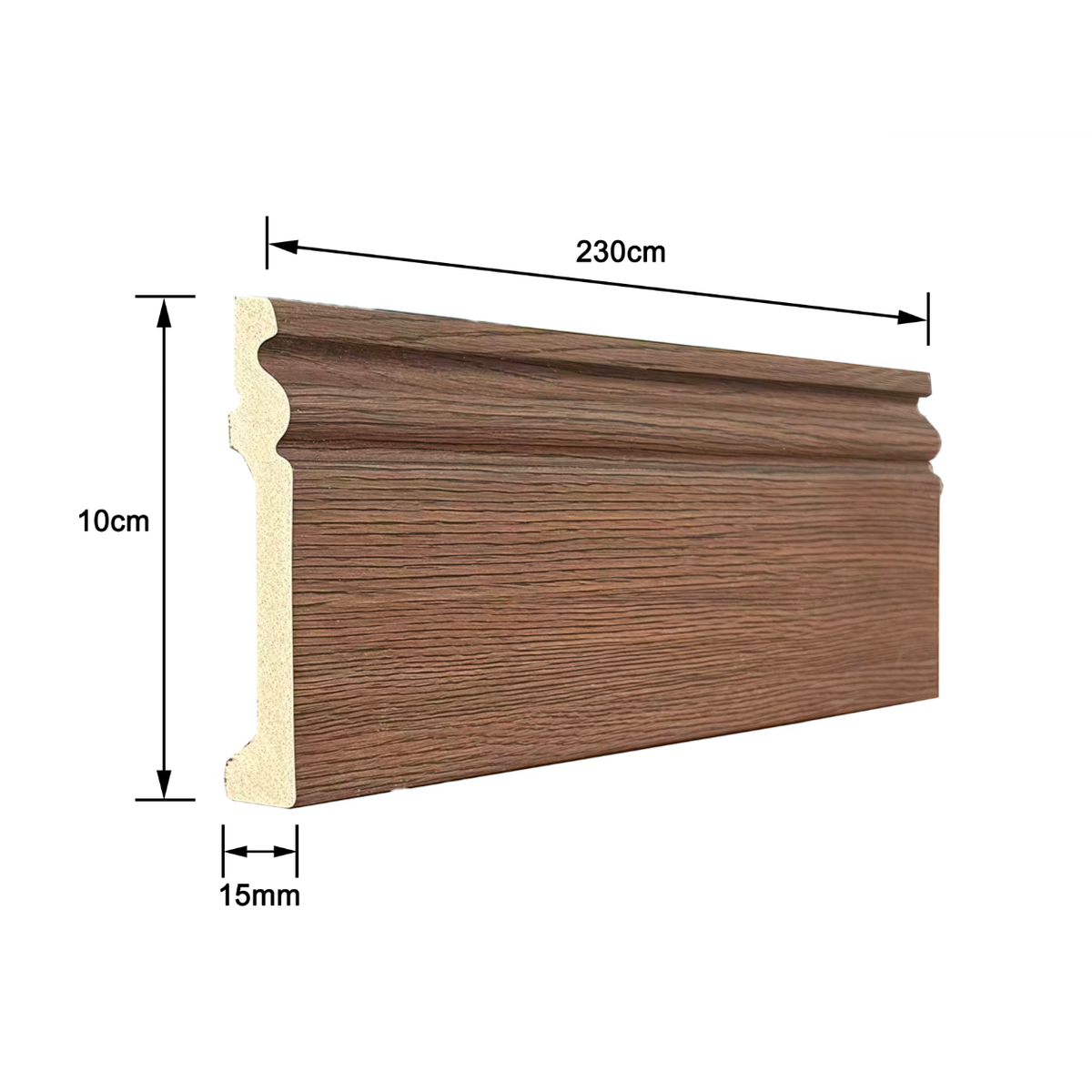 Plintă decorativă, polimer rigid, Naimeed D6699MARO, Maro, 230 × 10 × 1.5 cm