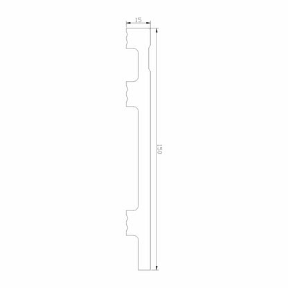 Set 5 plinte decorative, polimer rigid, Naimeed D6700, Alb, 2300x150x15mm