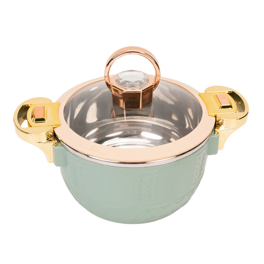 Caserola termica, set 3 piese, Thermo Class, cu interior din inox, Naimeed D6701, Verde deschis