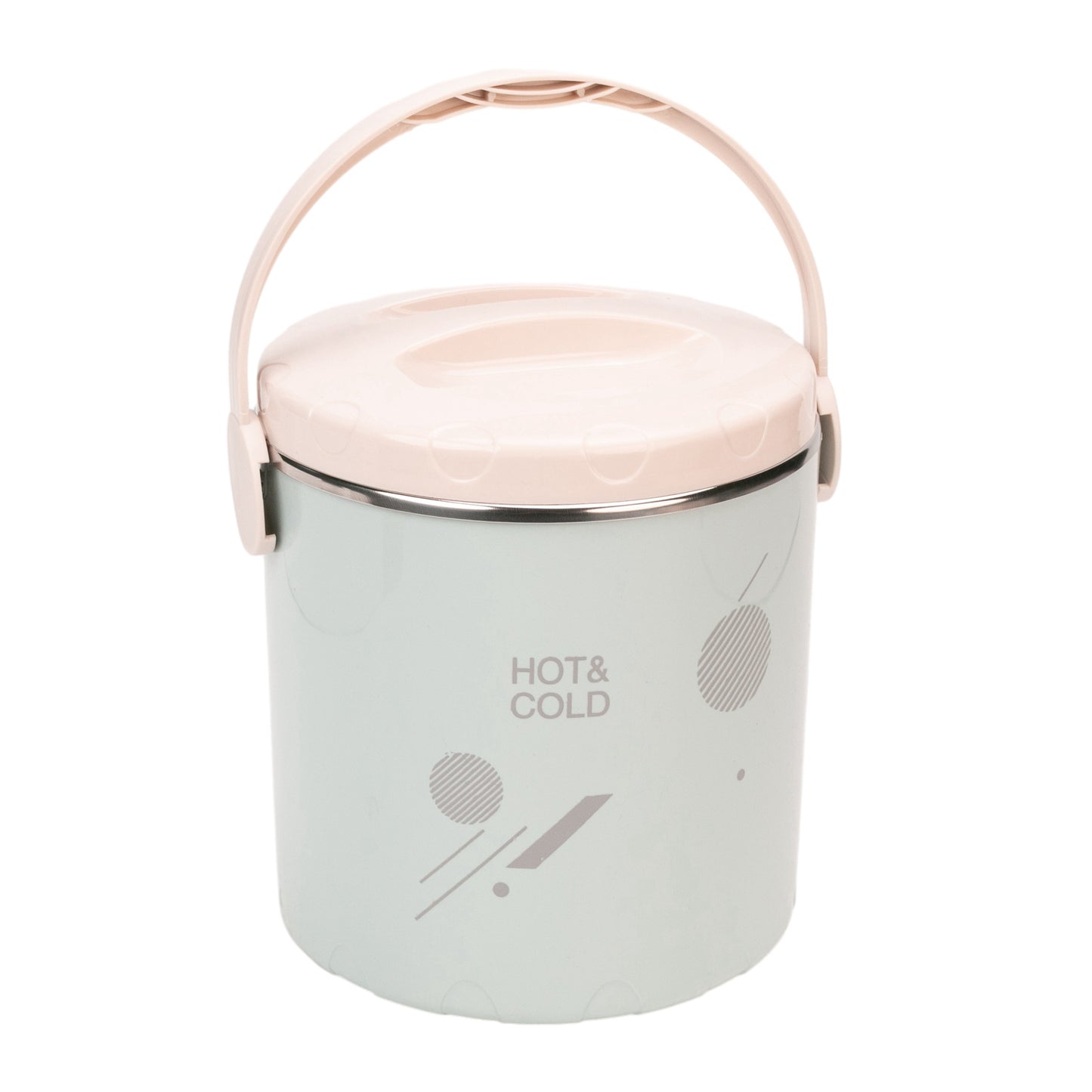 Caserola termica, set 3 piese, Thermo Class, cu interior din inox, Naimeed D6704, Albastru deschis
