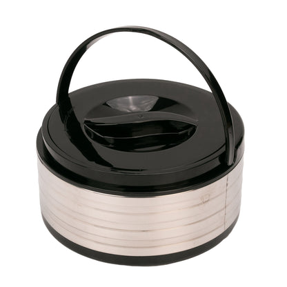 Caserola termica, set 3 piese, Thermo Class, cu interior din inox, Naimeed D6706, Argintiu