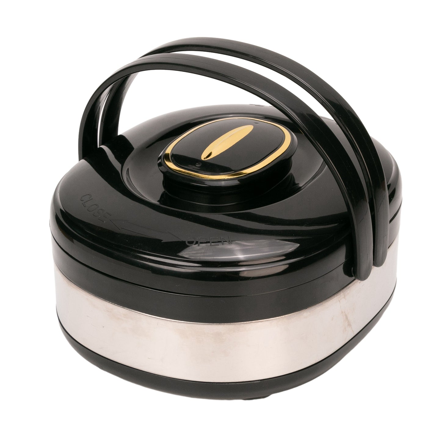 Caserola termica, set 3 piese, Thermo Class, cu interior din inox, Naimeed D6708, Negru