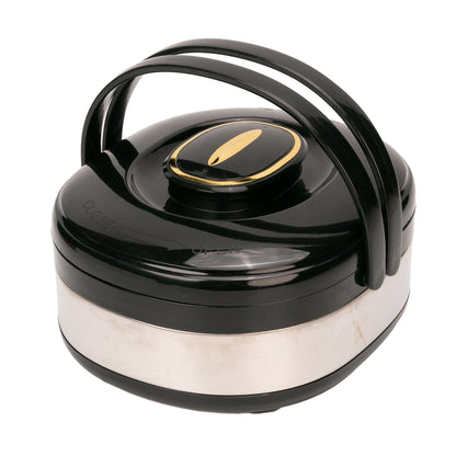 Caserola termica, set 3 piese, Thermo Class, cu interior din inox, Naimeed D6708, Negru