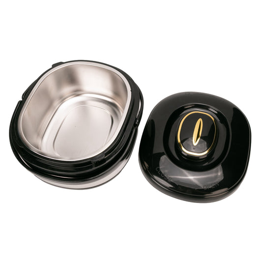 Caserola termica, set 3 piese, Thermo Class, cu interior din inox, Naimeed D6708, Negru