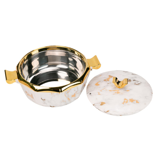Caserola termica, set 3 piese, Thermo Class, cu interior din inox, Naimeed D6710, Alb