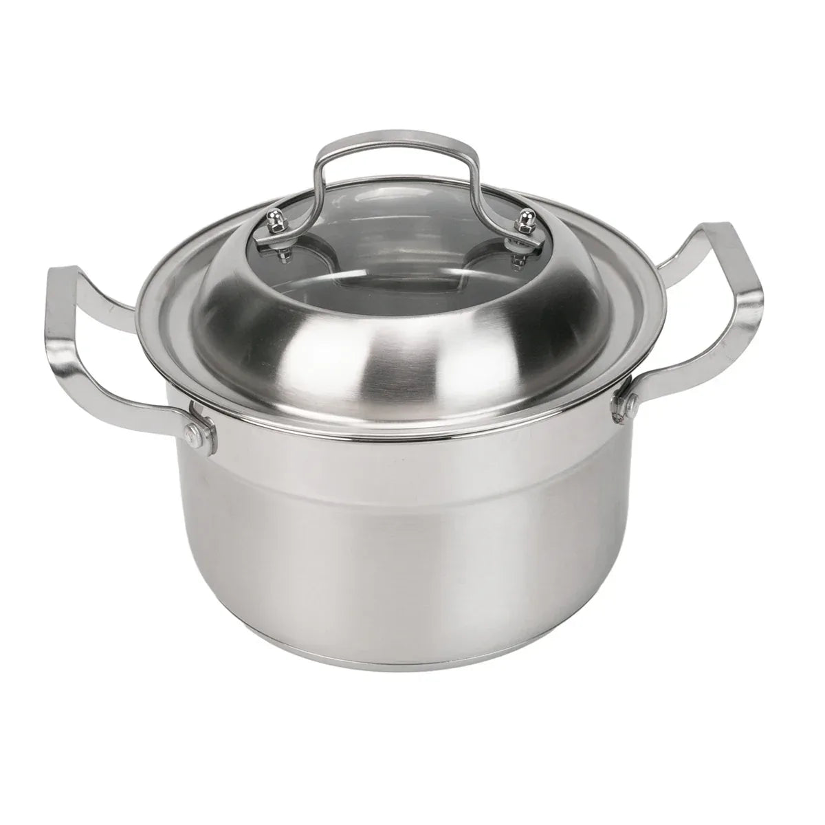 Set de gatit sub aburi, Inox, Naimeed D6719, 3 piese, oala 24x22 cm, strecuratoare, capac - 221.ro