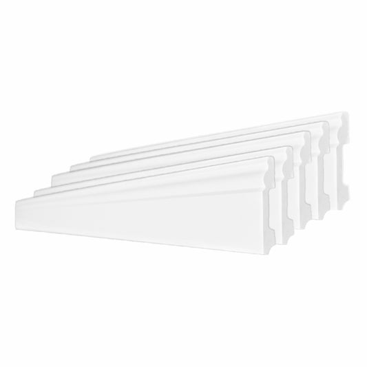 Set 5 plinte decorative, polimer rigid, Naimeed D5730, Alb, 230x8x1.1cm