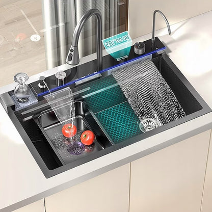 Chiuveta multifunctionala Smart Cuisine, cu accesorii incluse, Naimeed D6743, functii multiple, otel inoxidabil, Gri, 210x750x460mm