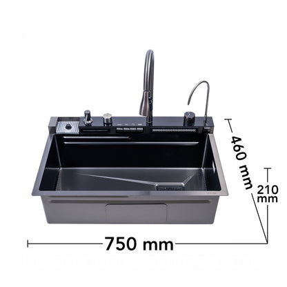 Chiuveta multifunctionala Smart Cuisine, cu accesorii incluse, Naimeed D6744, functii multiple, otel inoxidabil, Gri, 210x750x460mm