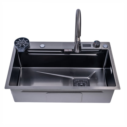 Chiuveta multifunctionala Smart Cuisine, cu accesorii incluse, Naimeed D6745, functii multiple, otel inoxidabil, Gri, 210x750x460mm