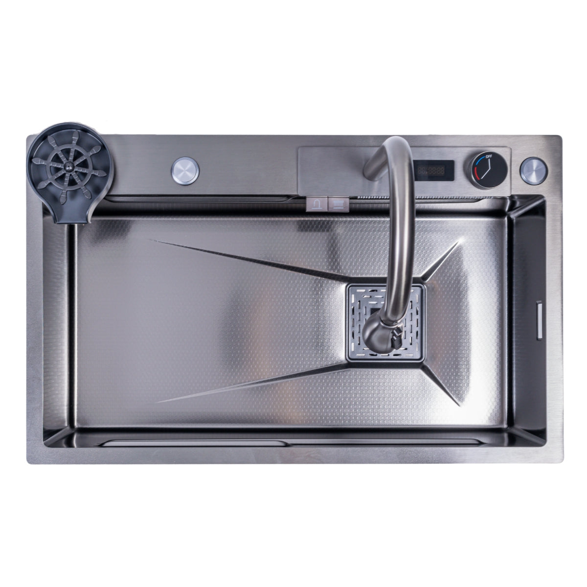 Chiuveta multifunctionala Smart Cuisine, cu accesorii incluse, Naimeed D6745, functii multiple, otel inoxidabil, Gri, 210x750x460mm