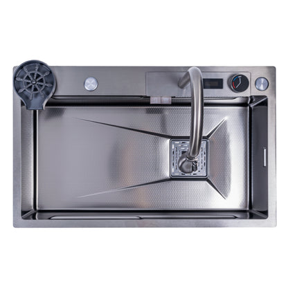 Chiuveta multifunctionala Smart Cuisine, cu accesorii incluse, Naimeed D6745, functii multiple, otel inoxidabil, Gri, 210x750x460mm