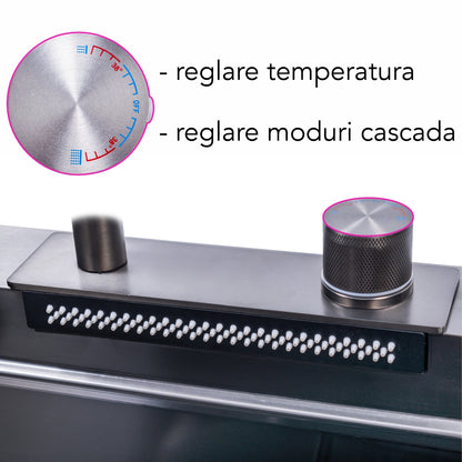 Chiuveta multifunctionala Smart Cuisine, cu accesorii incluse, Naimeed D6746, functii multiple, otel inoxidabil, Gri, 210x750x460mm