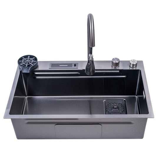 Chiuveta multifunctionala Smart Cuisine, cu accesorii incluse, Naimeed D6747, functii multiple, otel inoxidabil, Gri, 210x750x460mm