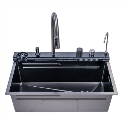 Chiuveta multifunctionala Smart Cuisine, cu accesorii incluse, Naimeed D6749, functii multiple, otel inoxidabil, Gri, 210x750x460mm