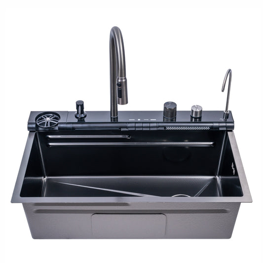 Chiuveta multifunctionala Smart Cuisine, cu accesorii incluse, Naimeed D6749, functii multiple, otel inoxidabil, Gri, 210x750x460mm