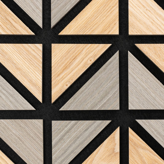 Set 5 Panouri riflaje acustice decorative, HDF si pasla, Naimeed D6750, 50x50x1.8cm, Multicolor