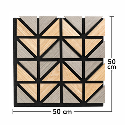 Set 5 Panouri riflaje acustice decorative, HDF si pasla, Naimeed D6750, 50x50x1.8cm, Multicolor