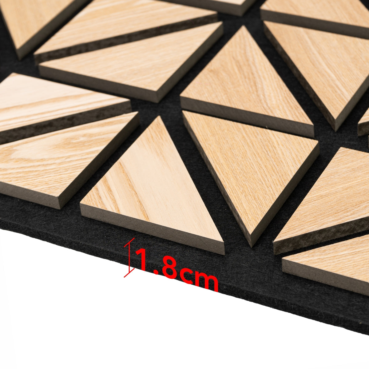 Set 5 Panouri riflaje acustice decorative, HDF si pasla, Naimeed D6751, 50x50x1.8cm, Stejar