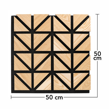Set 5 Panouri riflaje acustice decorative, HDF si pasla, Naimeed D6751, 50x50x1.8cm, Stejar