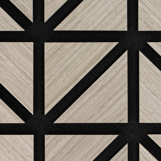 Set 5 Panouri riflaje acustice decorative, HDF si pasla, Naimeed D6752, 50x50x1.8cm, Gri