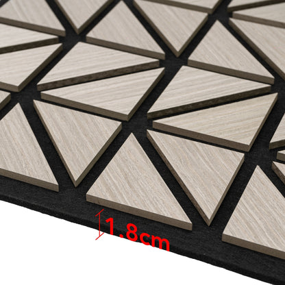 Set 5 Panouri riflaje acustice decorative, HDF si pasla, Naimeed D6752, 50x50x1.8cm, Gri