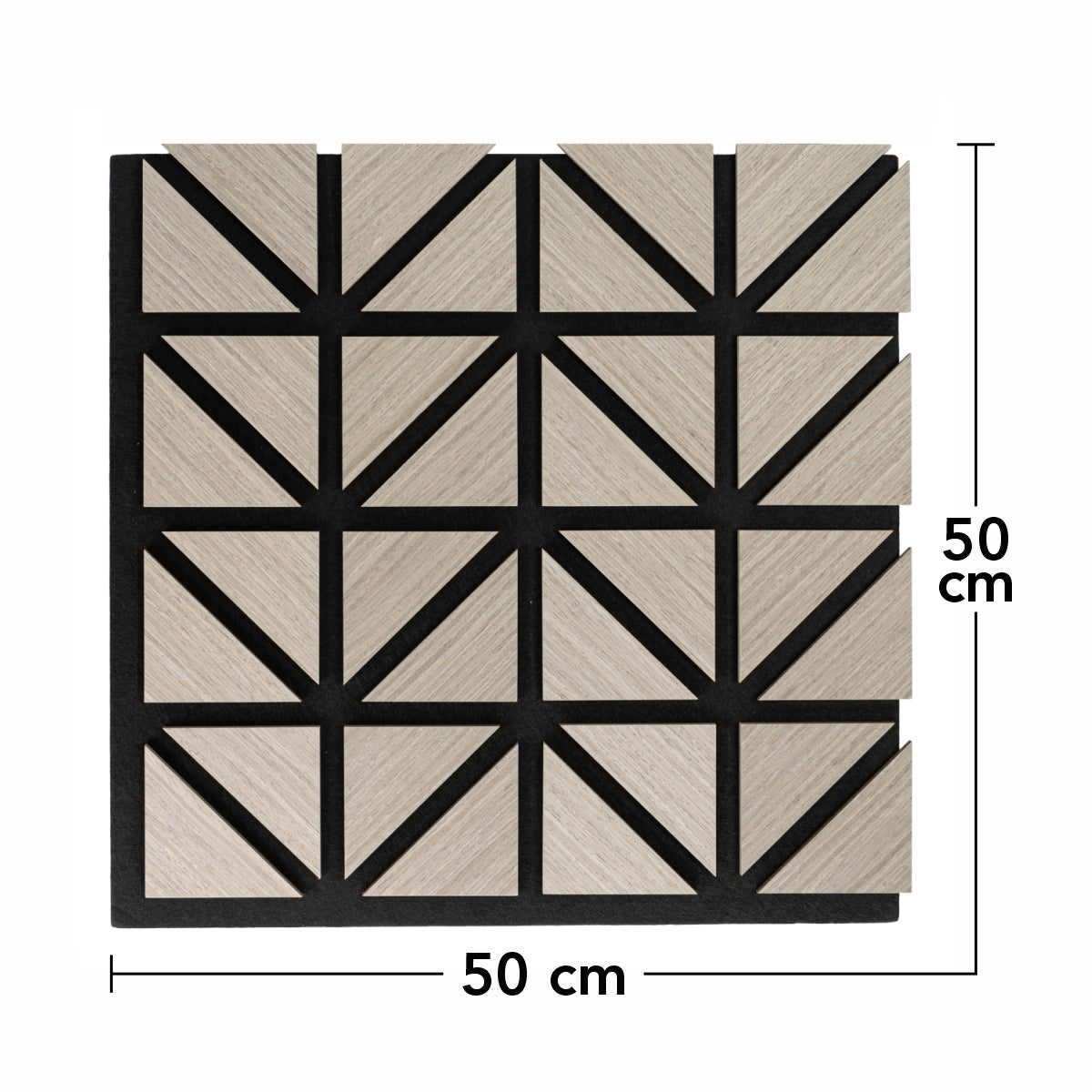 Set 5 Panouri riflaje acustice decorative, HDF si pasla, Naimeed D6752, 50x50x1.8cm, Gri