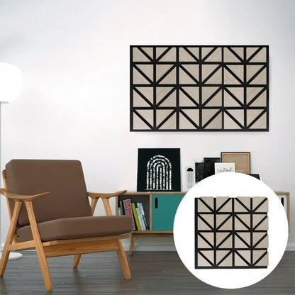 Set 5 Panouri riflaje acustice decorative, HDF si pasla, Naimeed D6750, 50x50x1.8cm, Multicolor