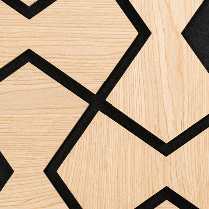 Set 5 Panouri riflaje acustice decorative, HDF si pasla, Naimeed D6754, 85x48x1.8cm, Stejar deschis