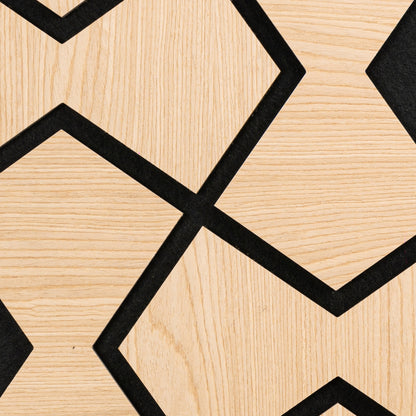 Set 5 Panouri riflaje acustice decorative, HDF si pasla, Naimeed D6755, 85x48x1.8cm, Stejar