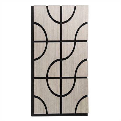 Set 5 Panouri riflaje acustice decorative, HDF si pasla, Naimeed D6757, 90x45x1.8cm, Gri