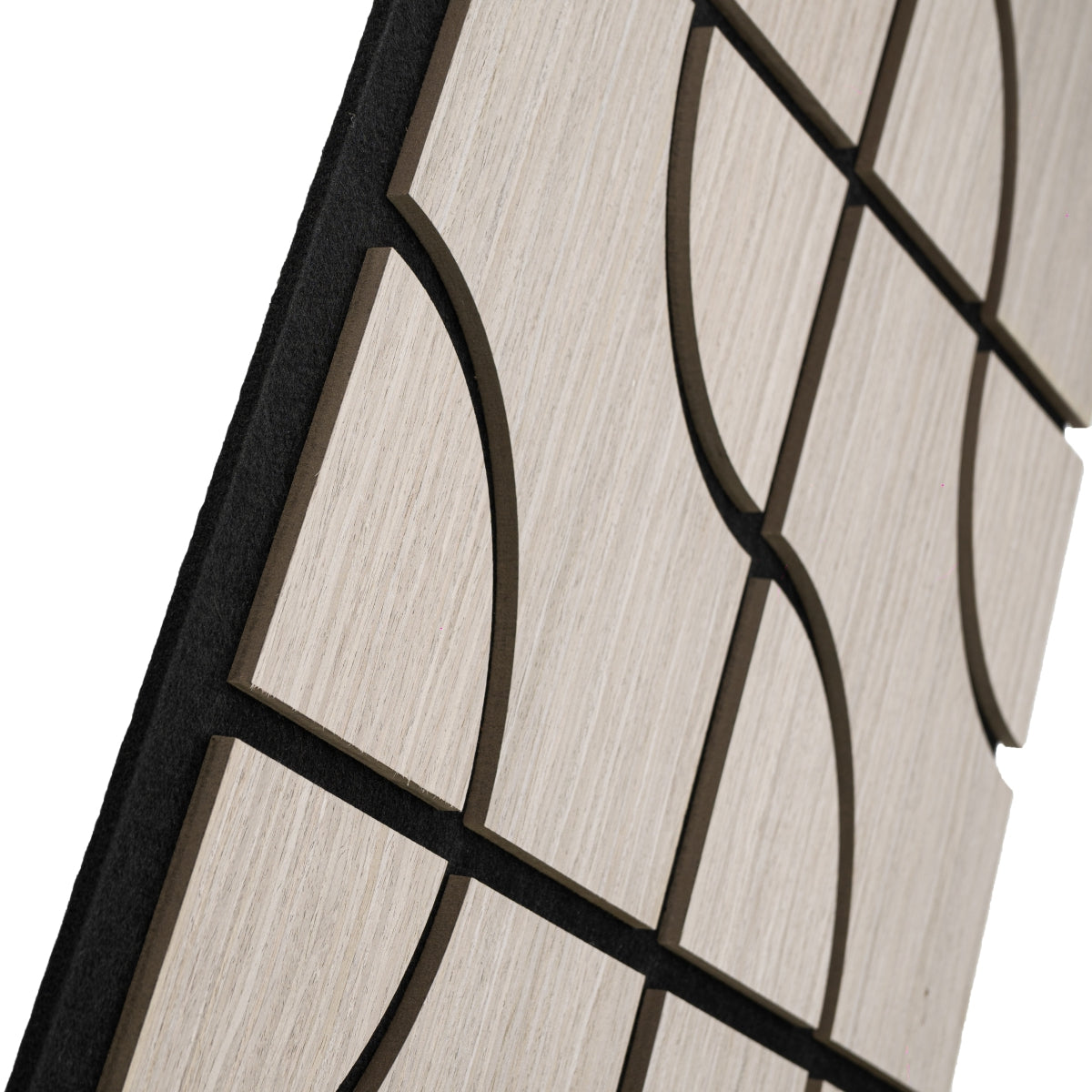 Set 5 Panouri riflaje acustice decorative, HDF si pasla, Naimeed D6757, 90x45x1.8cm, Gri