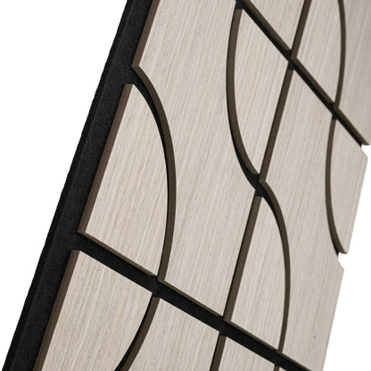 Set 5 Panouri riflaje acustice decorative, HDF si pasla, Naimeed D6757, 90x45x1.8cm, Gri