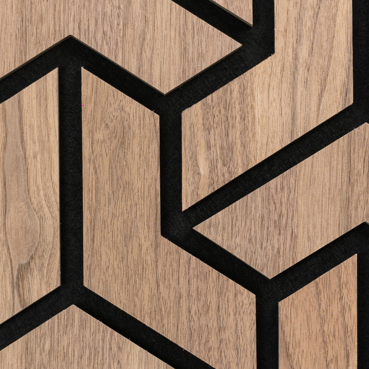 Set 5 Panouri riflaje acustice decorative, HDF si pasla, Naimeed D6760, 90x45x1.8cm, Stejar