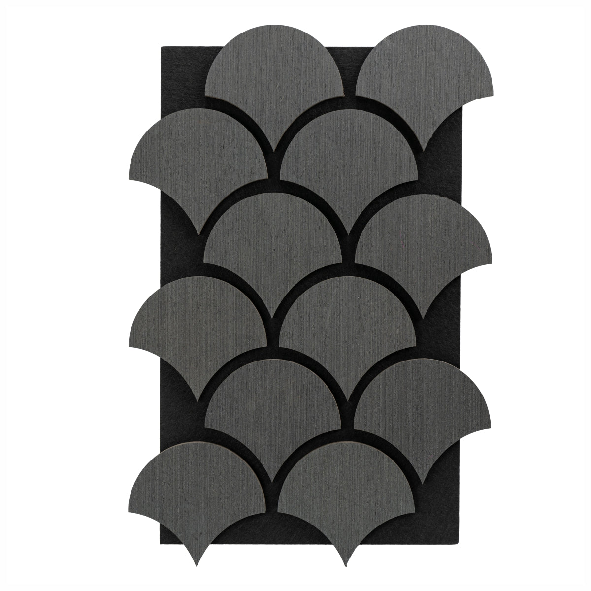 Set 5 Panouri riflaje acustice decorative, HDF si pasla, Naimeed D6762, 60x40x1.8cm, Gri