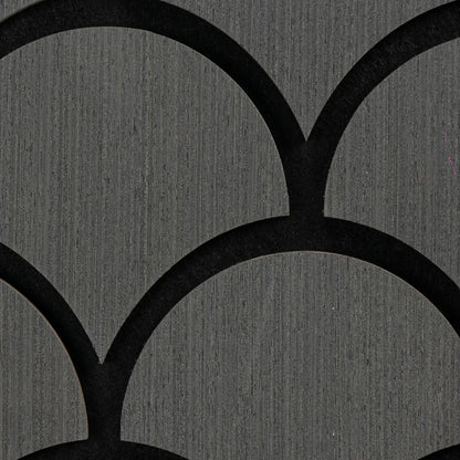 Set 5 Panouri riflaje acustice decorative, HDF si pasla, Naimeed D6762, 60x40x1.8cm, Gri