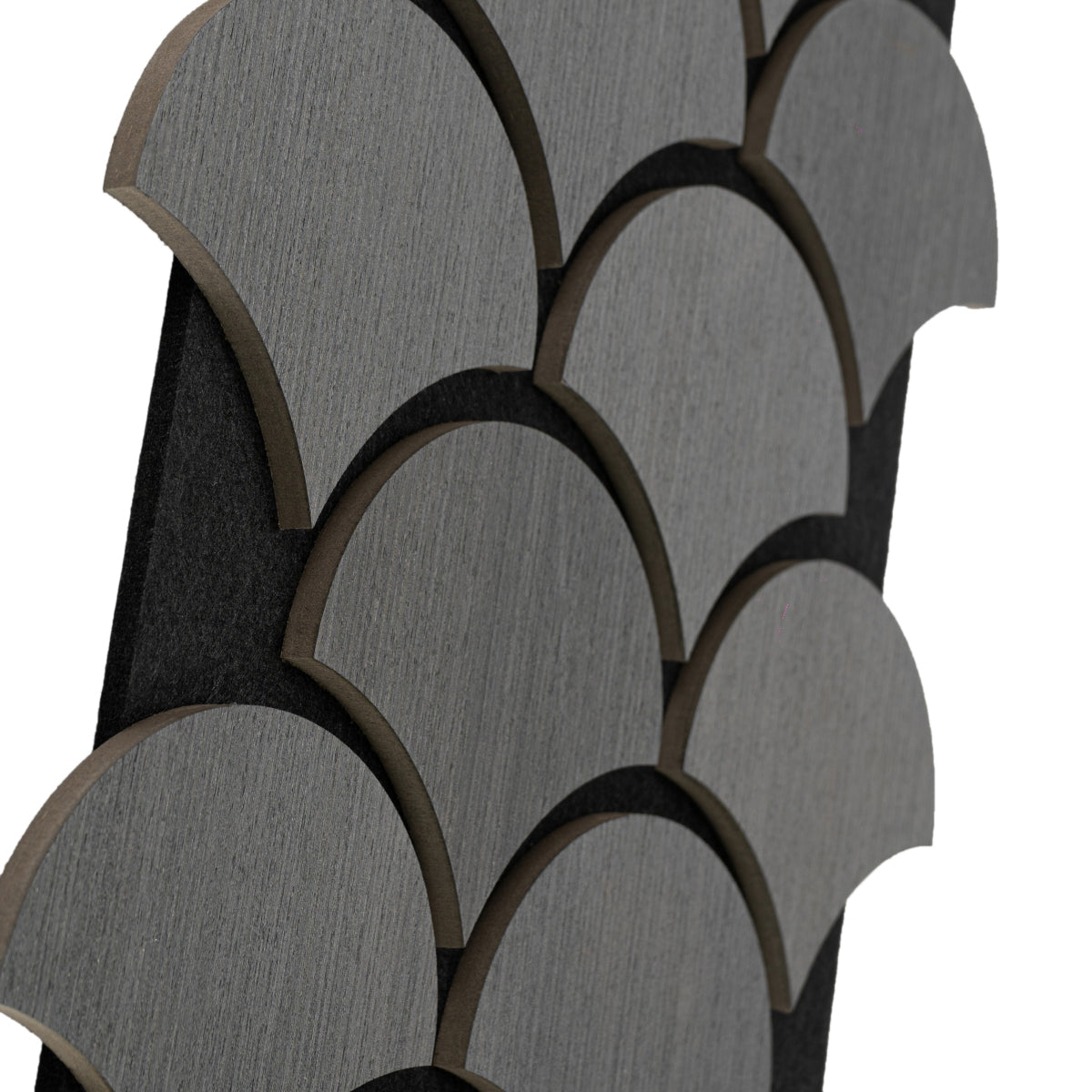 Set 5 Panouri riflaje acustice decorative, HDF si pasla, Naimeed D6762, 60x40x1.8cm, Gri