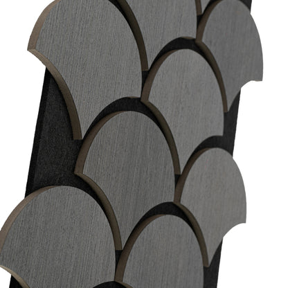 Set 5 Panouri riflaje acustice decorative, HDF si pasla, Naimeed D6762, 60x40x1.8cm, Gri